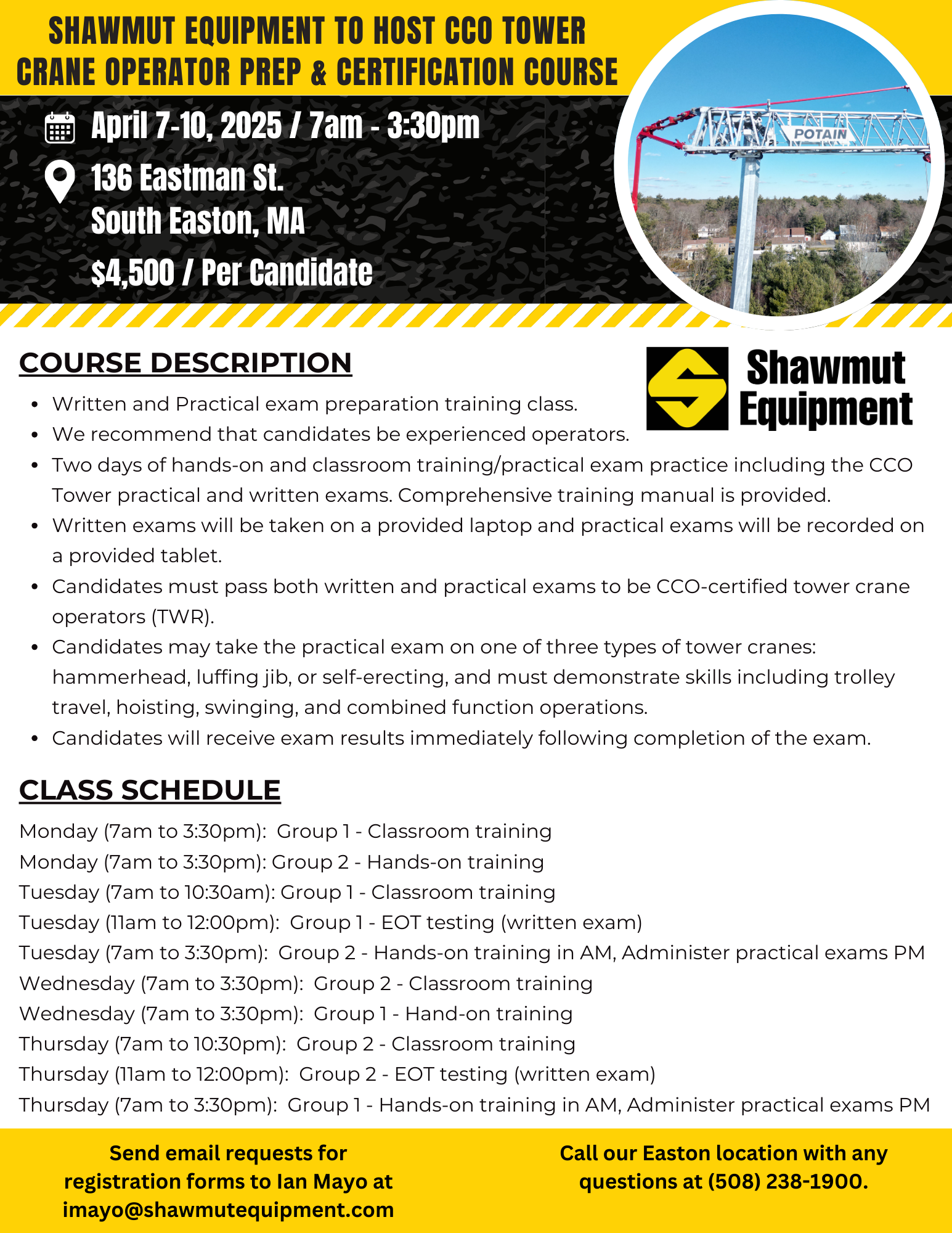 CCO Tower Crane Operator Prep & Certification Course